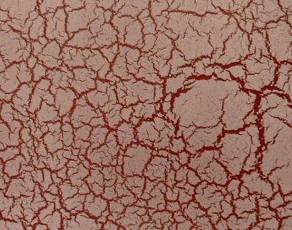 Example of combination of colors in crackle paint. The finish creates cracks on the surface.